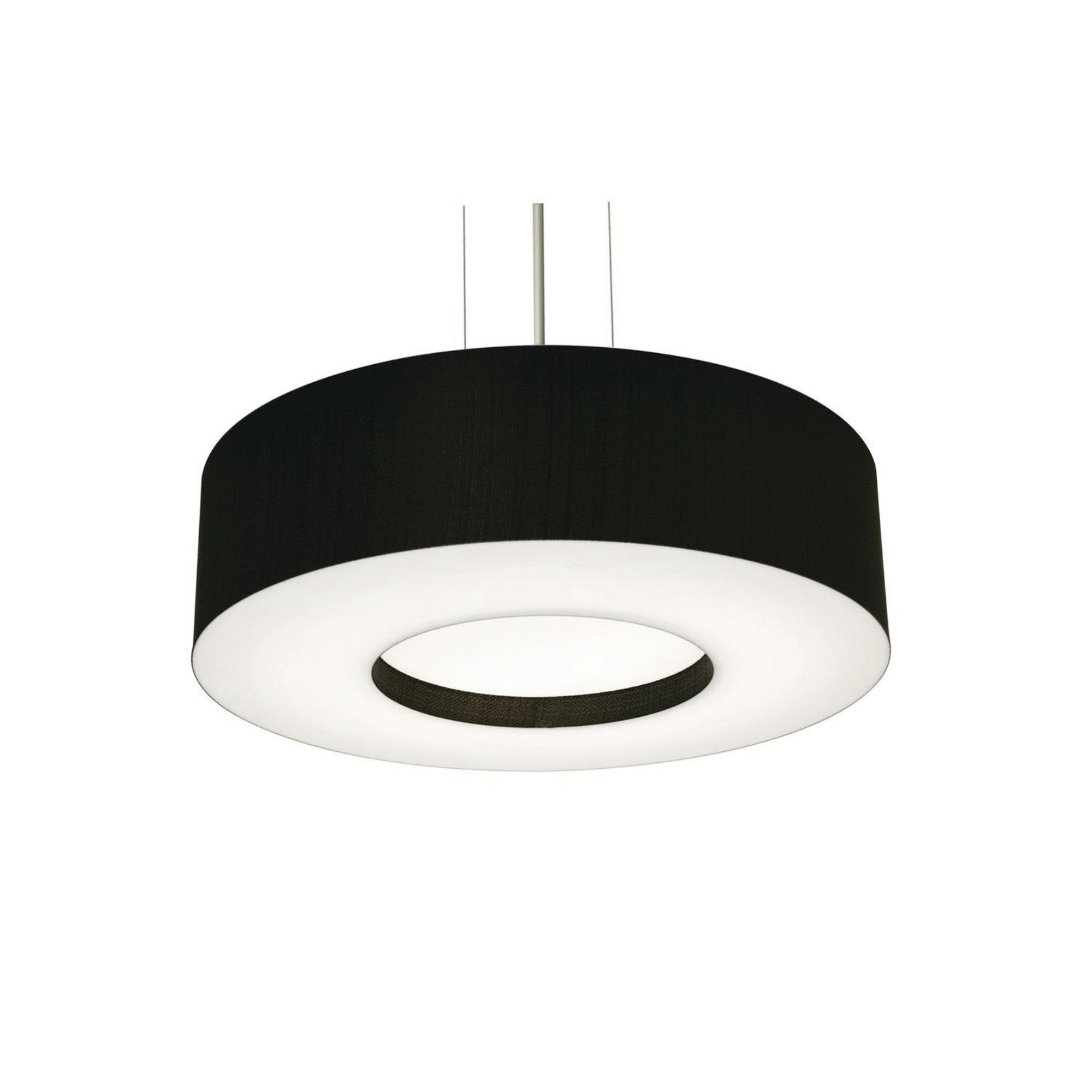 Montclair 19" 3-Light Pendant, Satin Nickel Finish & Black Shade - Bees Lighting