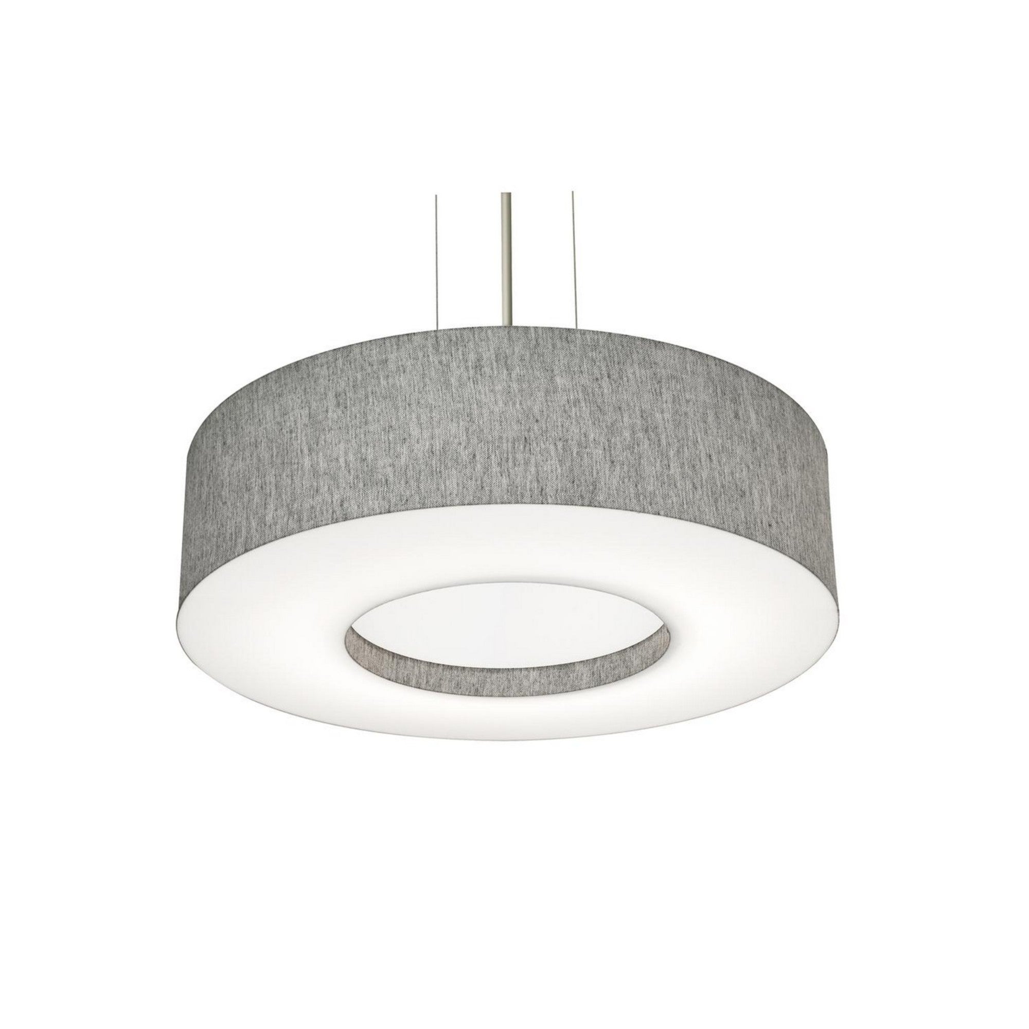 Montclair 19" 3-Light Pendant, Satin Nickel Finish & Grey Shade - Bees Lighting