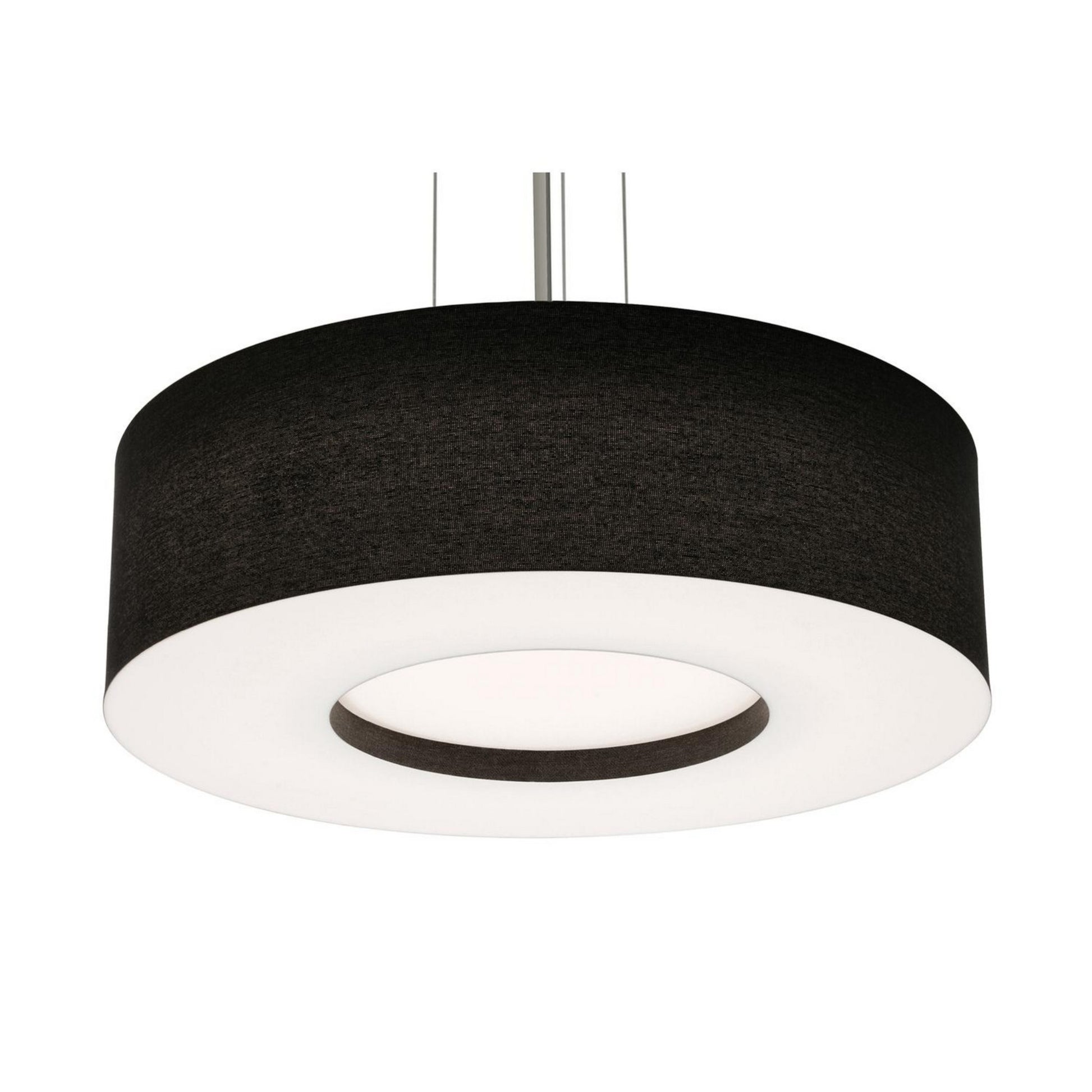 Montclair 24" 3-Light Pendant, Satin Nickel Finish & Black Shade - Bees Lighting