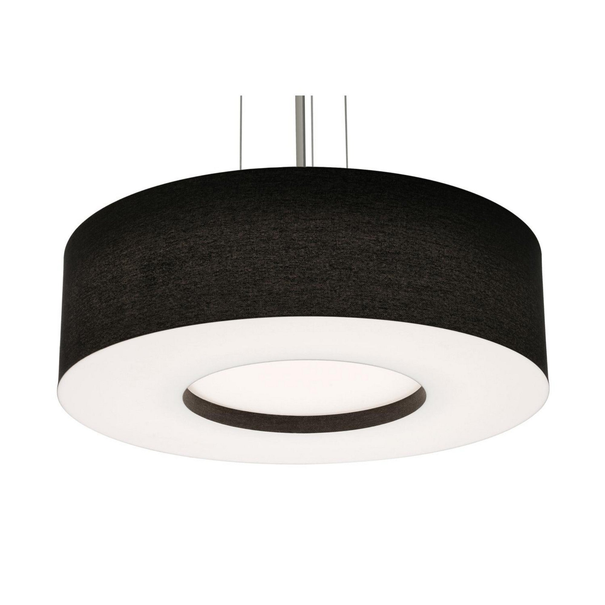 Montclair 24" 3-Light Pendant, Satin Nickel Finish & Black Shade - Bees Lighting
