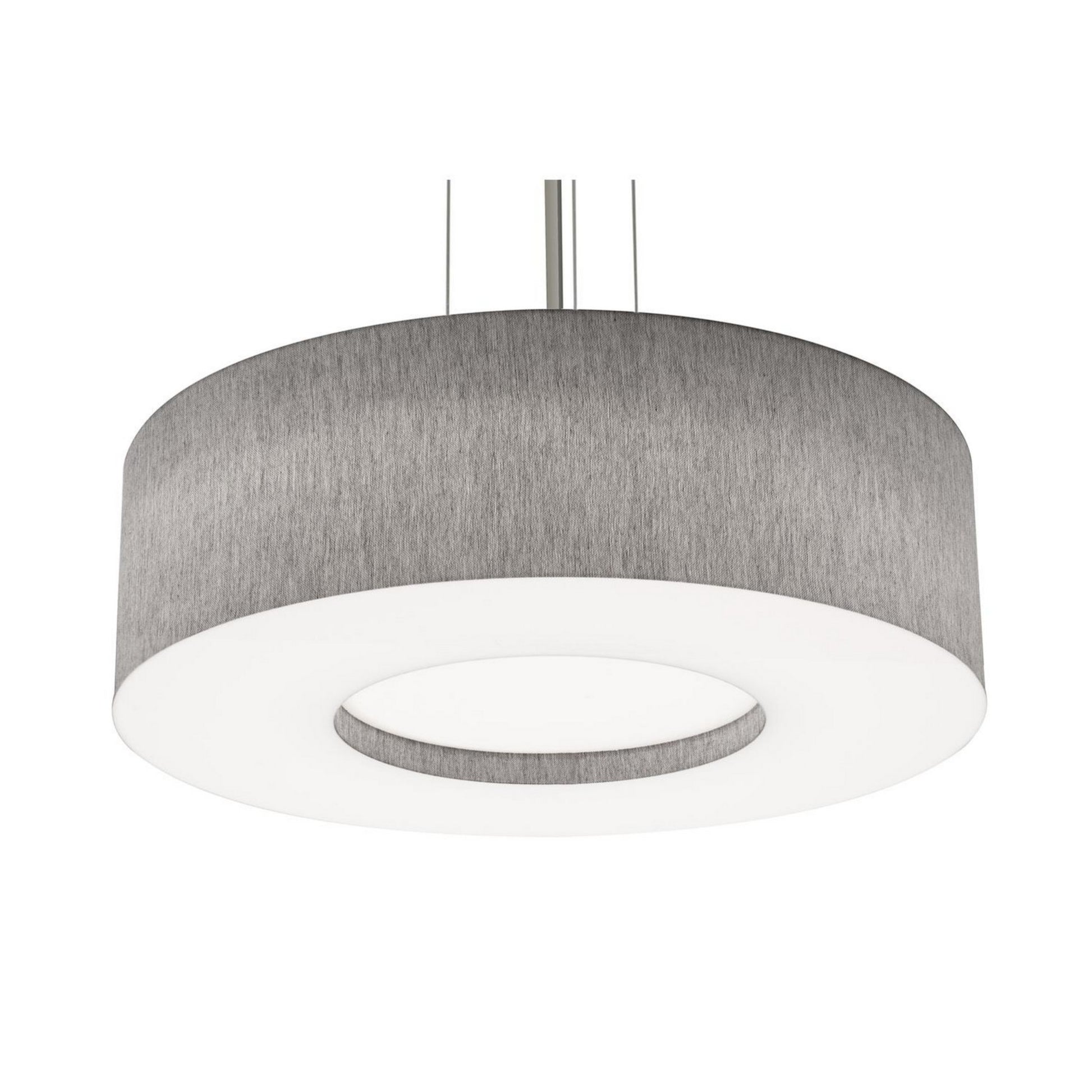 Montclair 24" 3-Light Pendant, Satin Nickel Finish & Grey Shade - Bees Lighting
