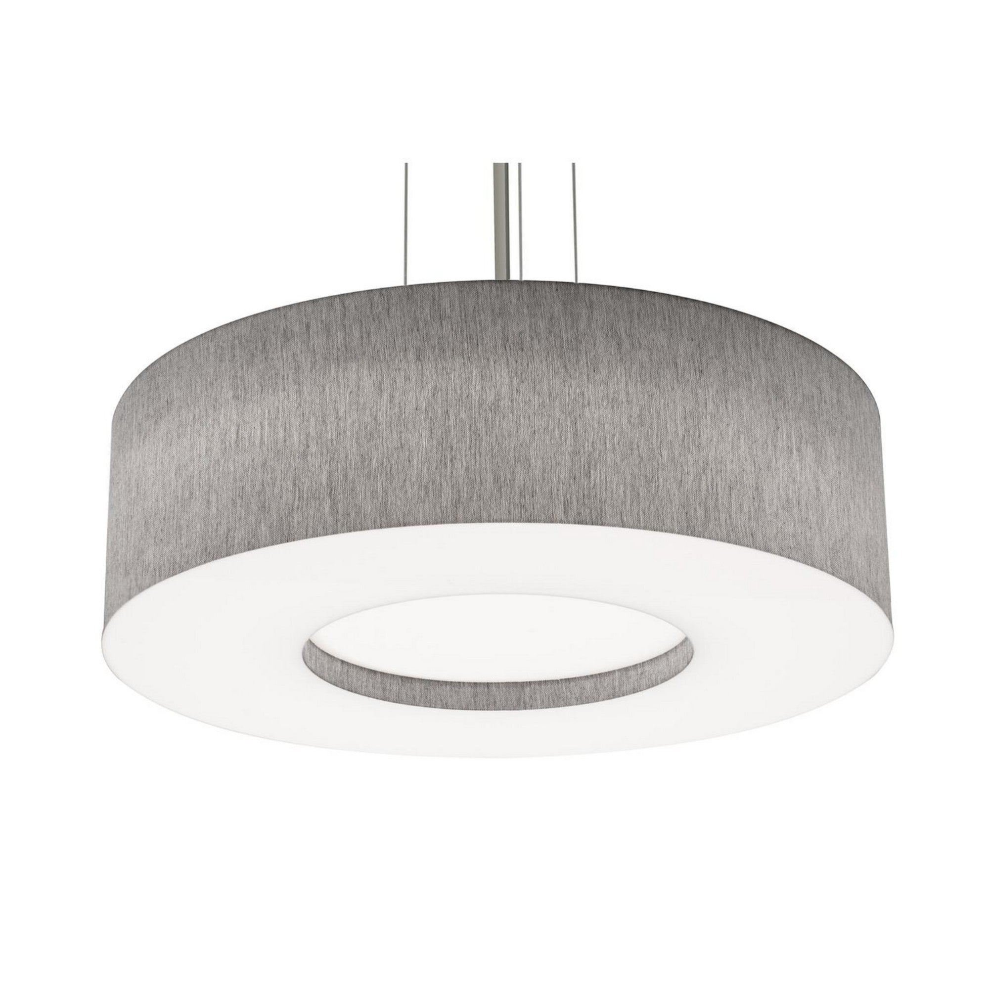 Montclair 24" 3-Light Pendant, Satin Nickel Finish & Grey Shade - Bees Lighting