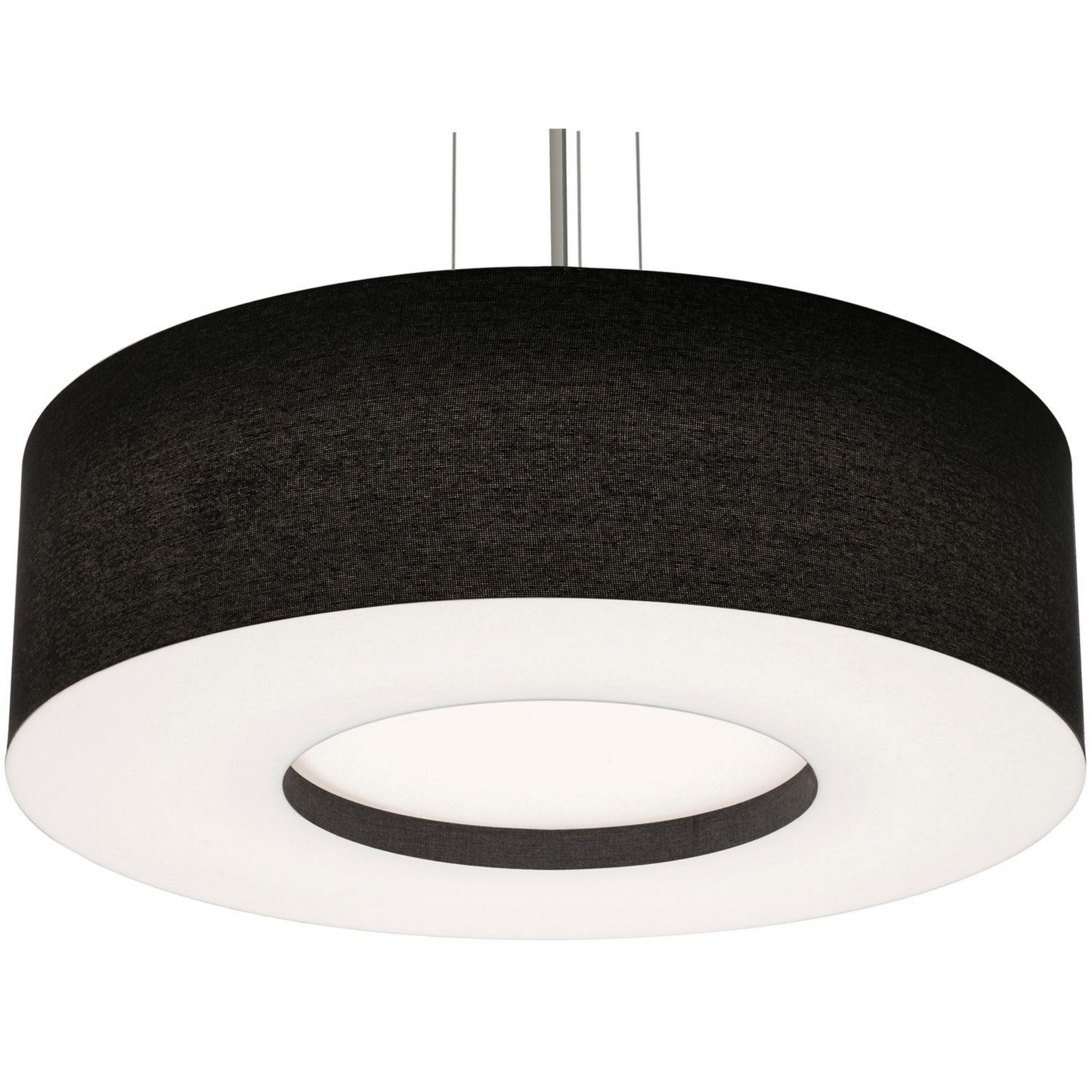 Montclair 30" LED Pendant, Satin Nickel Finish & Black Shade - Bees Lighting