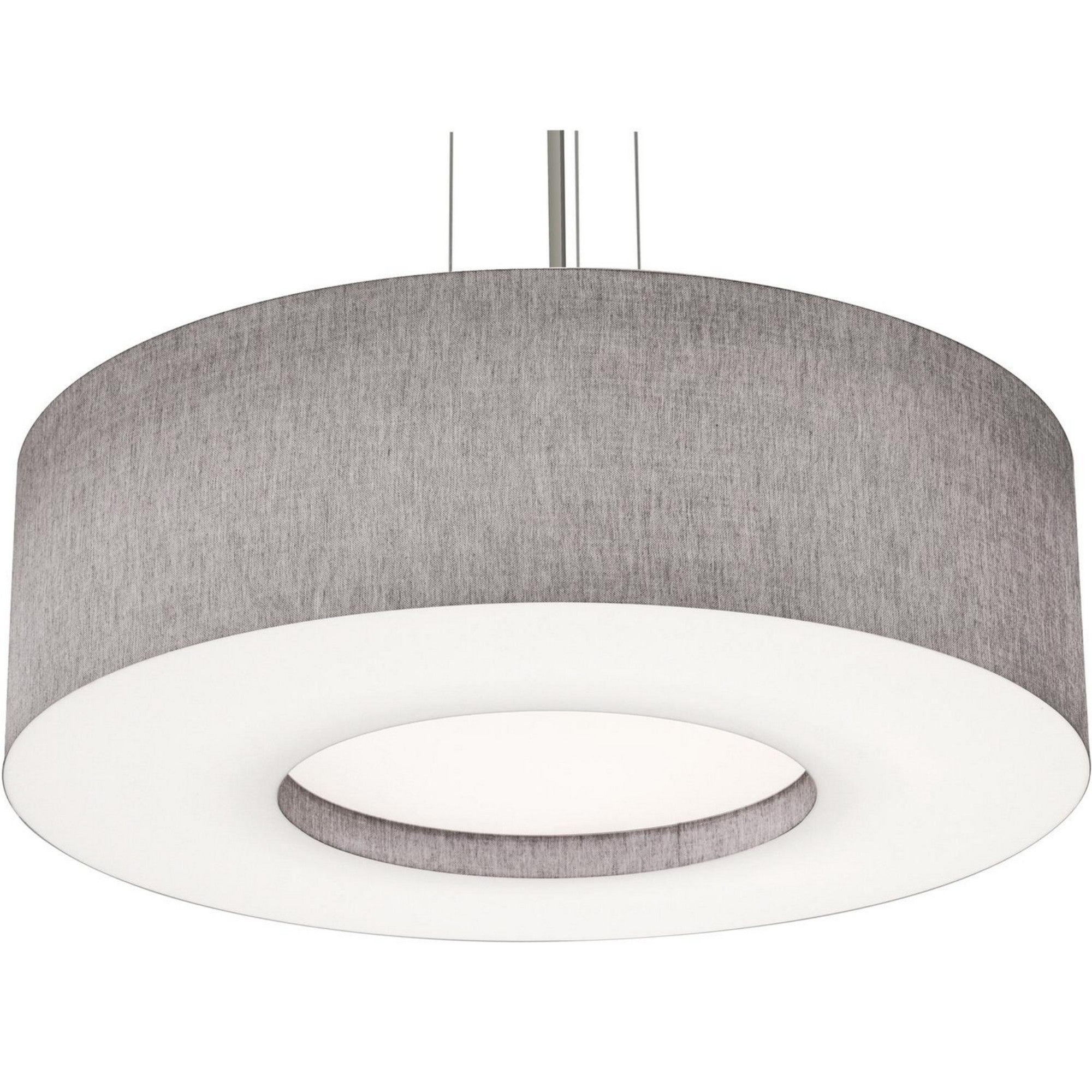 Montclair 30" LED Pendant, Satin Nickel Finish & Grey Shade - Bees Lighting