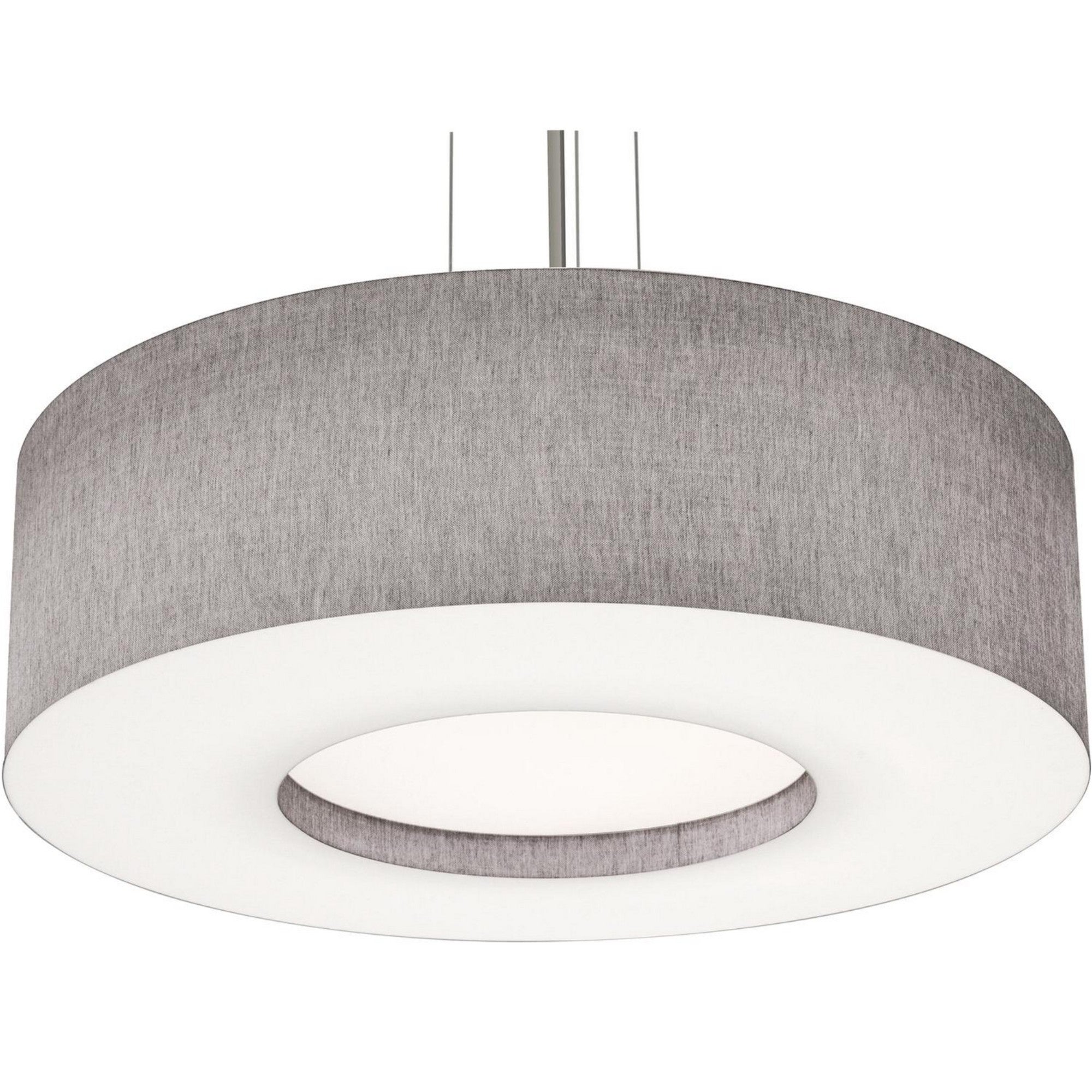 Montclair 30" 4-Light Pendant, Satin Nickel Finish & Grey Shade - Bees Lighting