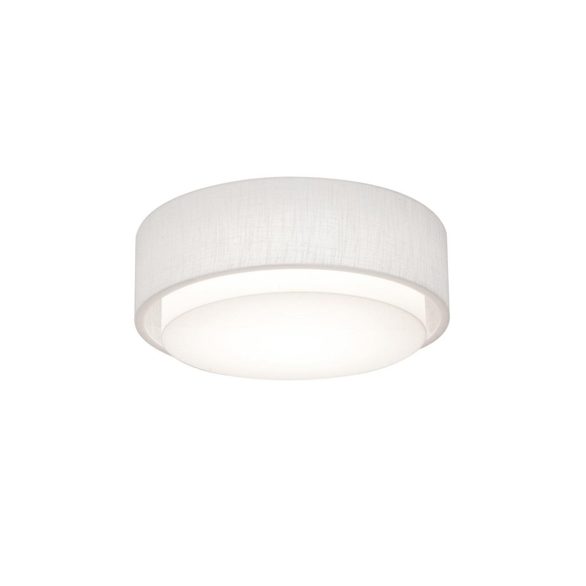 Sanibel 16" 2-Light Flush Mount, Linen White Finish - Bees Lighting