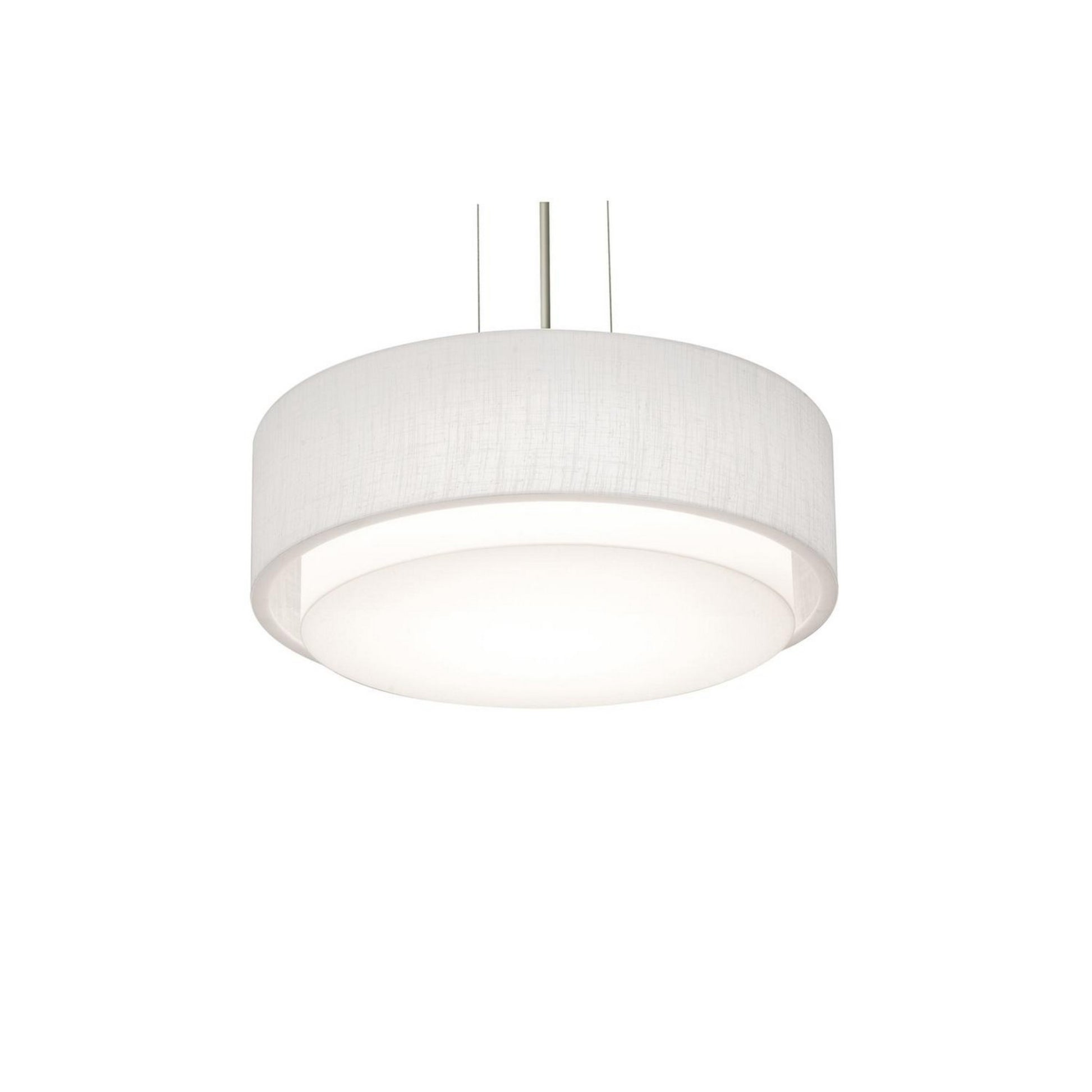 Sanibel 16" LED Pendant, Black & Linen White Shade - Bees Lighting