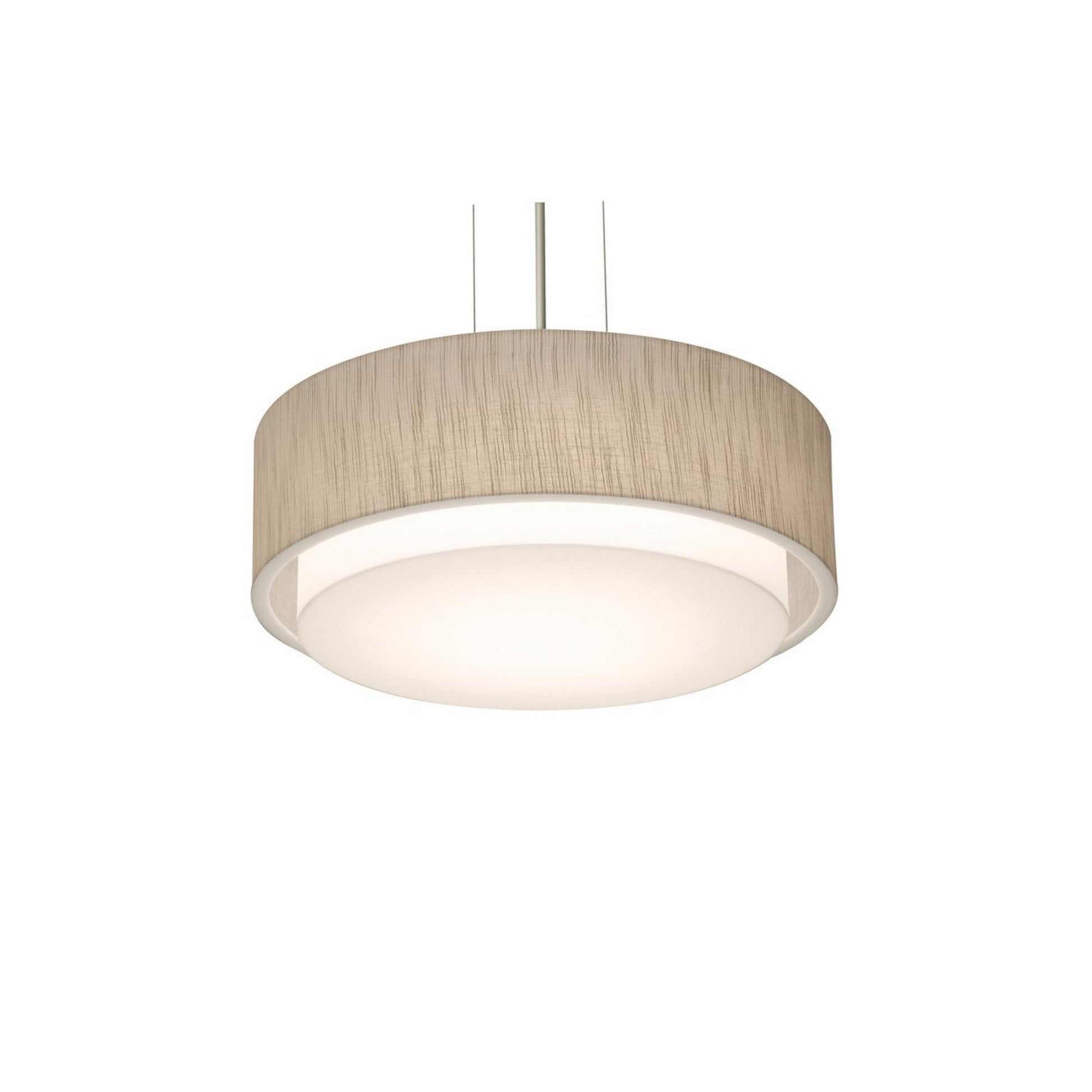 Sanibel 16" 2-Light Pendant, Satin Nickel & Jute Shade - Bees Lighting