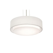 Sanibel 18" 3-Light Pendant, Satin Nickel & Linen White Shade - Bees Lighting