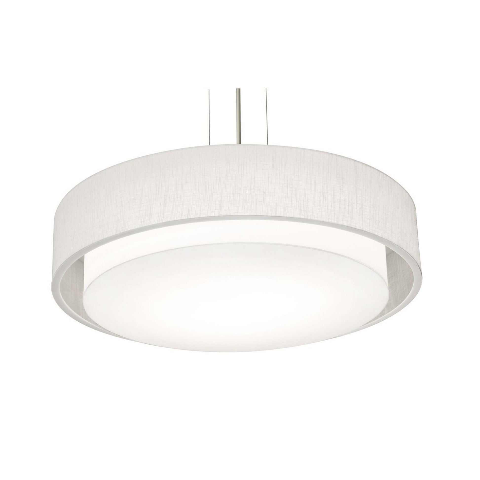 Sanibel 23" 3-Light Pendant, Satin Nickel & Linen White Shade - Bees Lighting