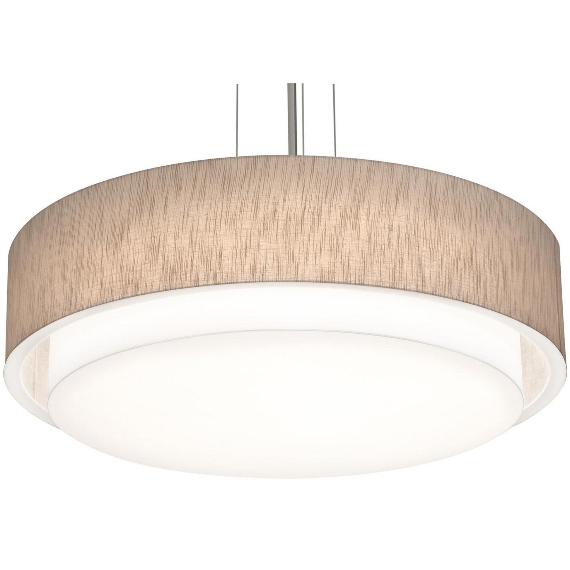 Sanibel 32" LED Pendant, Satin Nickel & Jute Shade - Bees Lighting