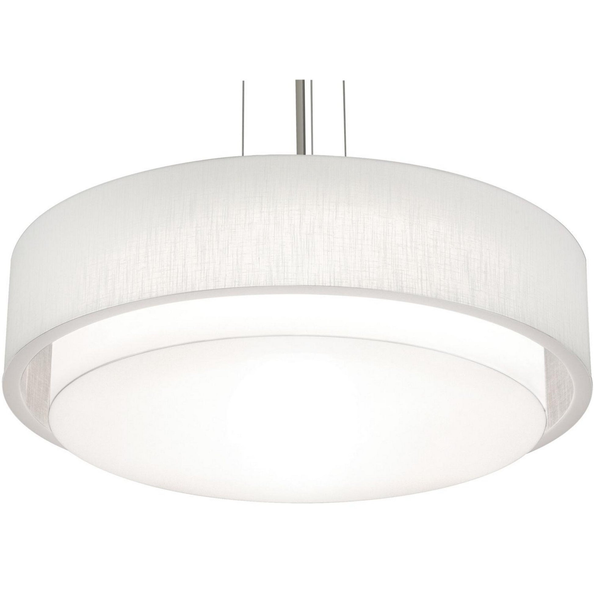Sanibel 32" 4-Light Pendant, Satin Nickel & Linen White Shade - Bees Lighting