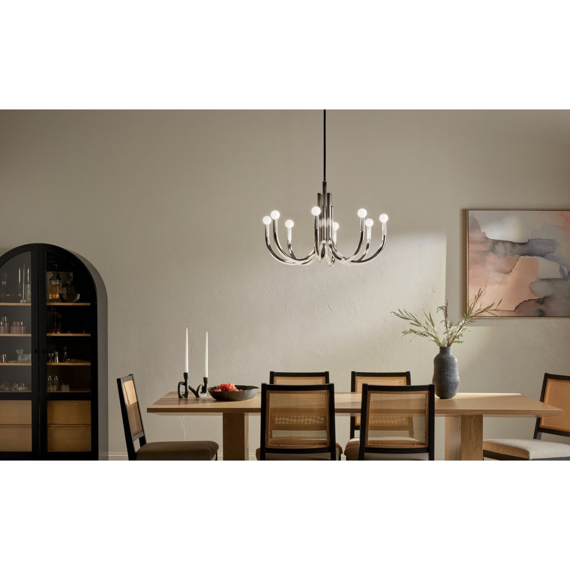 Odensa 29" 8-Light Chandelier, Polished Nickel Finish - Bees Lighting