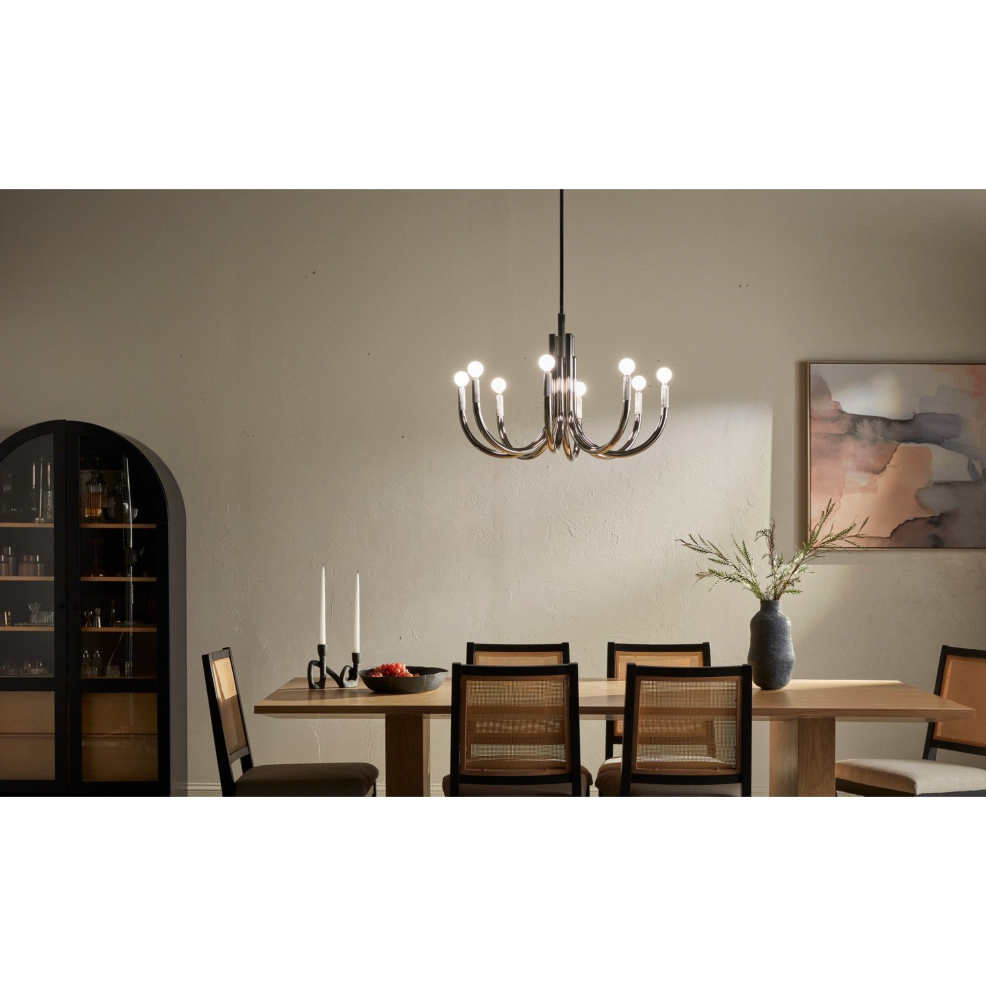 Odensa 29" 8-Light Chandelier, Polished Nickel Finish - Bees Lighting