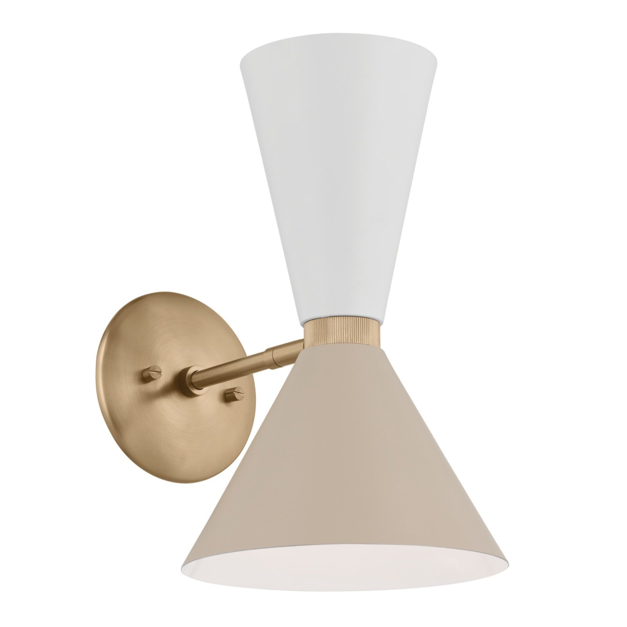 Phix 14" 2-Light Wall Sconce, Champagne Bronze & Greige White Finish - Bees Lighting