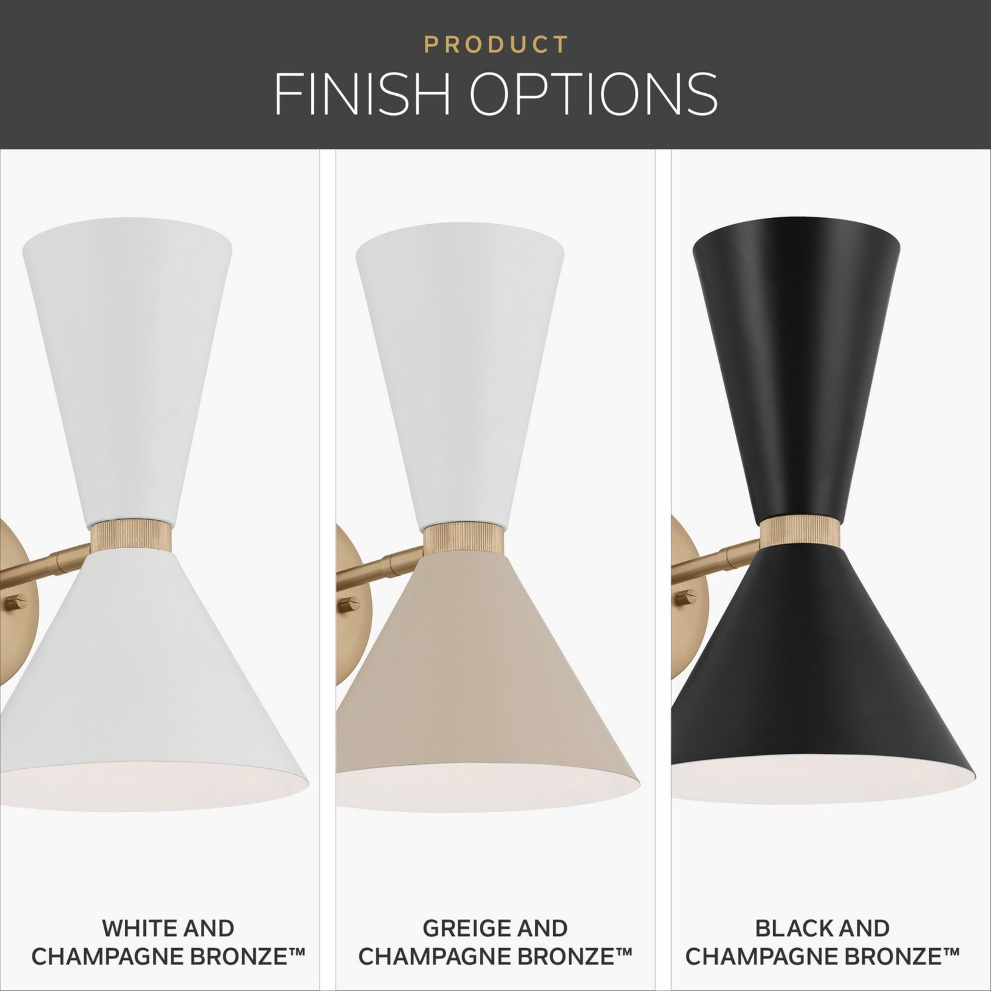 Phix 14" 2-Light Wall Sconce, Champagne Bronze Finish & White Finish - Bees Lighting