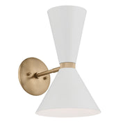 Phix 14" 2-Light Wall Sconce, Champagne Bronze Finish & White Finish - Bees Lighting