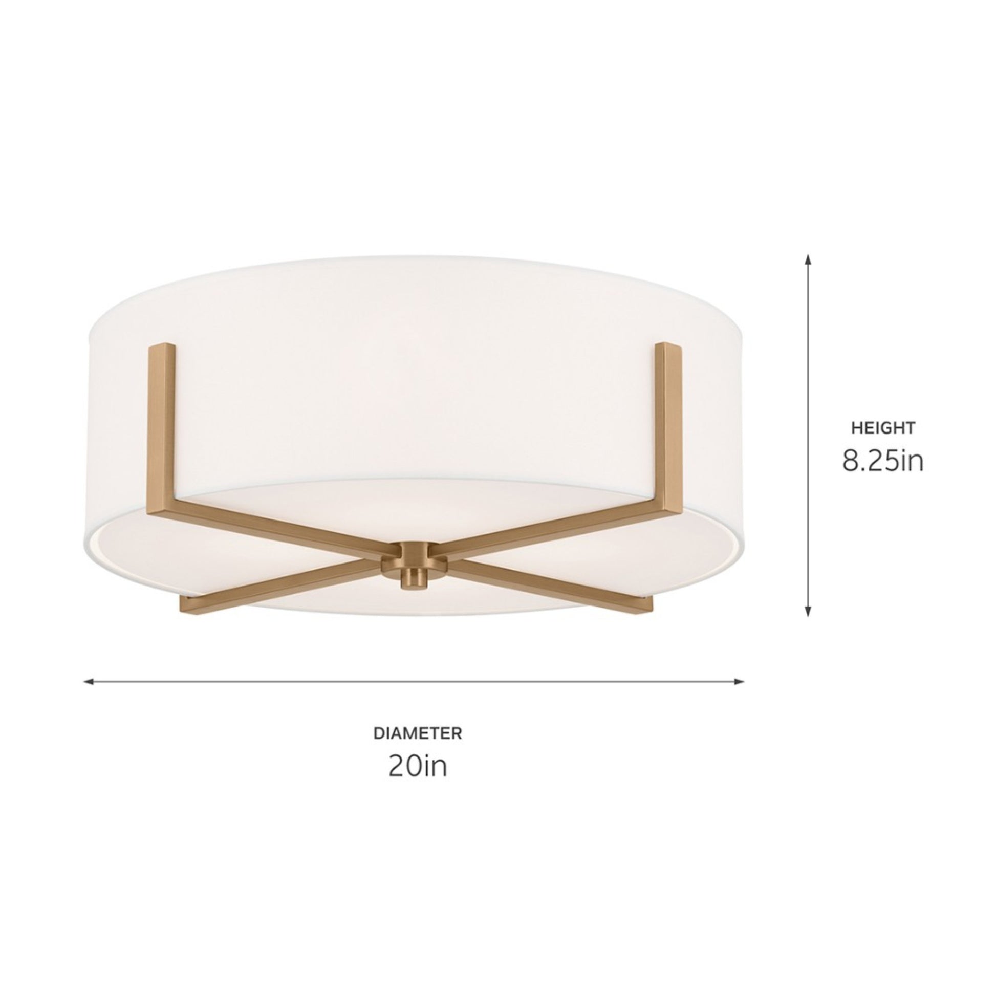 Malen 20" 4-Light Flush Mount, Champagne Bronze Finish - Bees Lighting