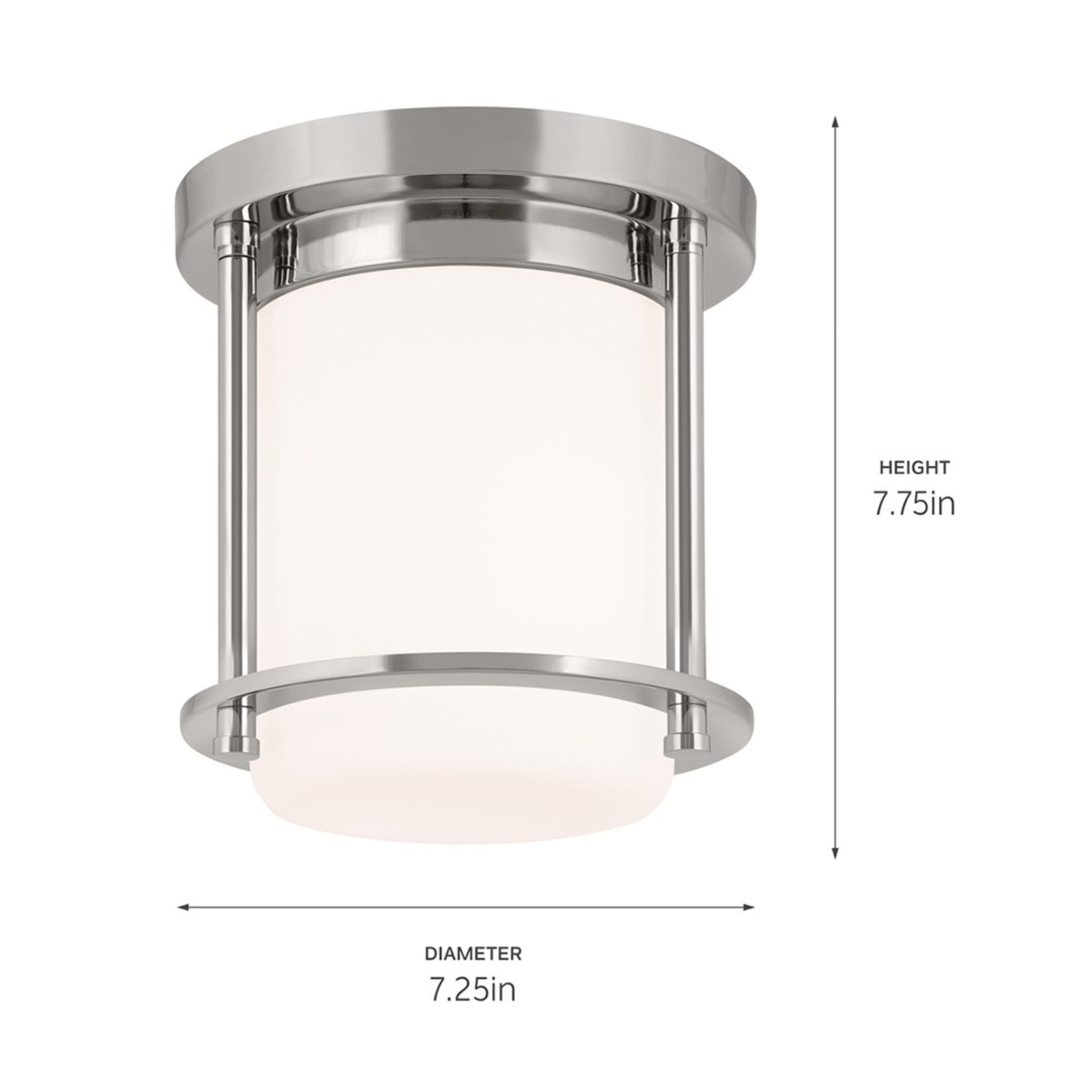 Brit 7" Flush Mount, Polished Nickel Finish - Bees Lighting