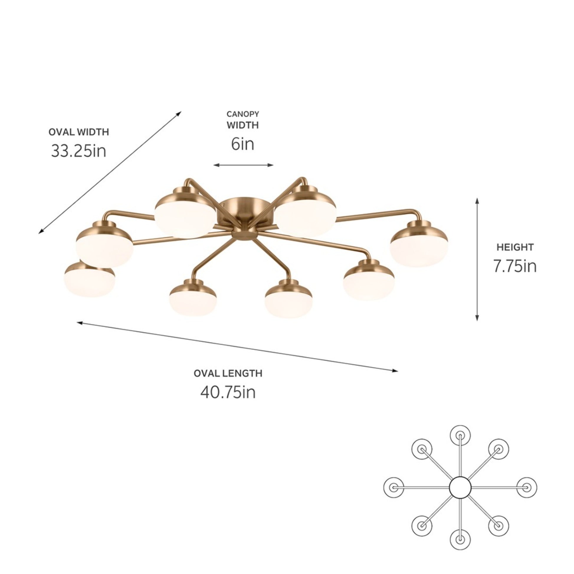 Remy 41" LED Semi-Flush Mount, Champagne Bronze Finish - Bees Lighting