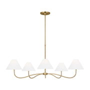 Laguna 52" 5-Light Grand Chandelier, Burnished Brass Finish - Bees Lighting