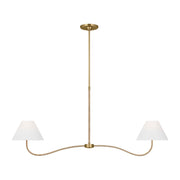 Laguna 52" 2-Light Large Linear Chandelier, Burnished Brass Finish - Bees Lighting