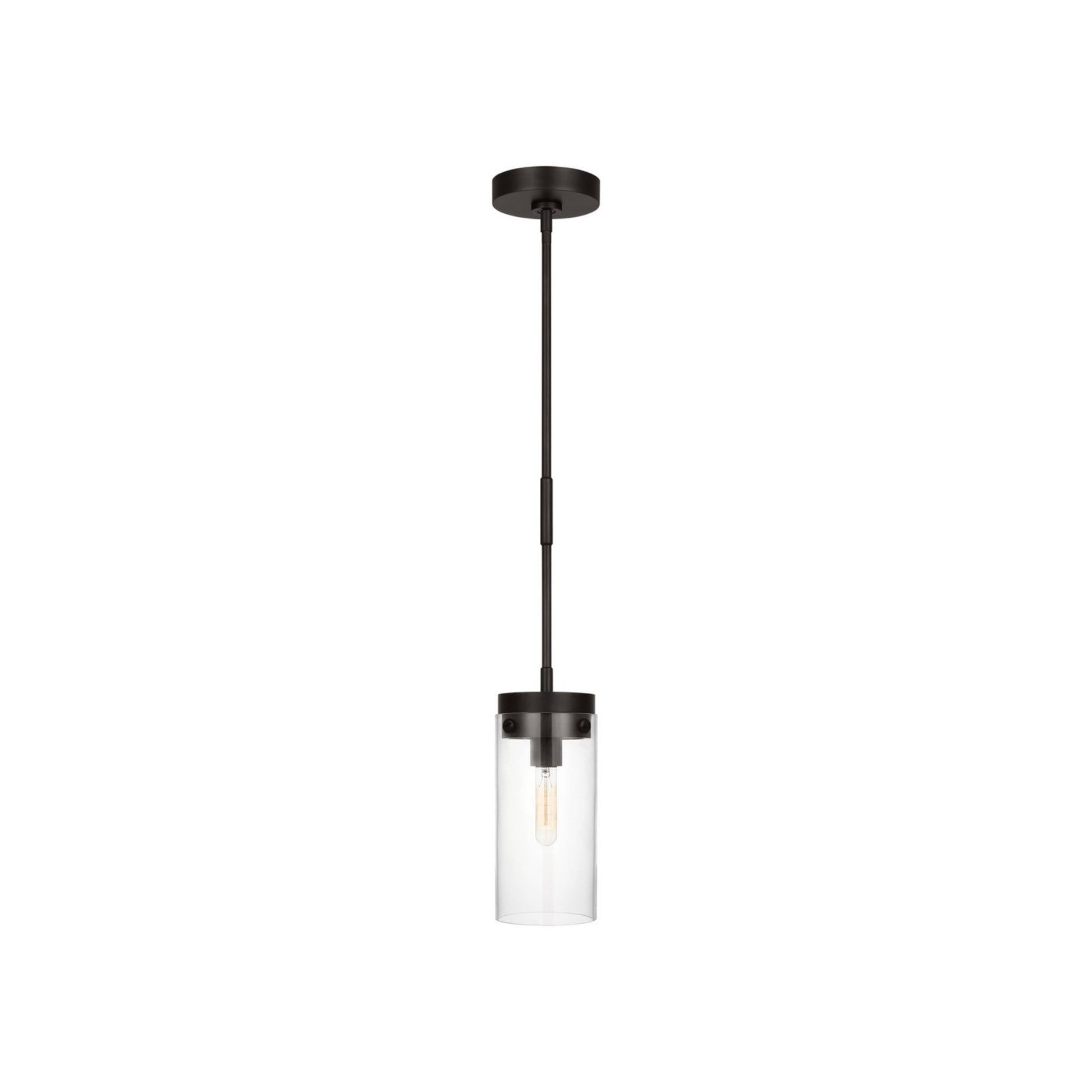 Garrett 6" Medium Cylinder Pendant, Aged Iron Finish - Bees Lighting
