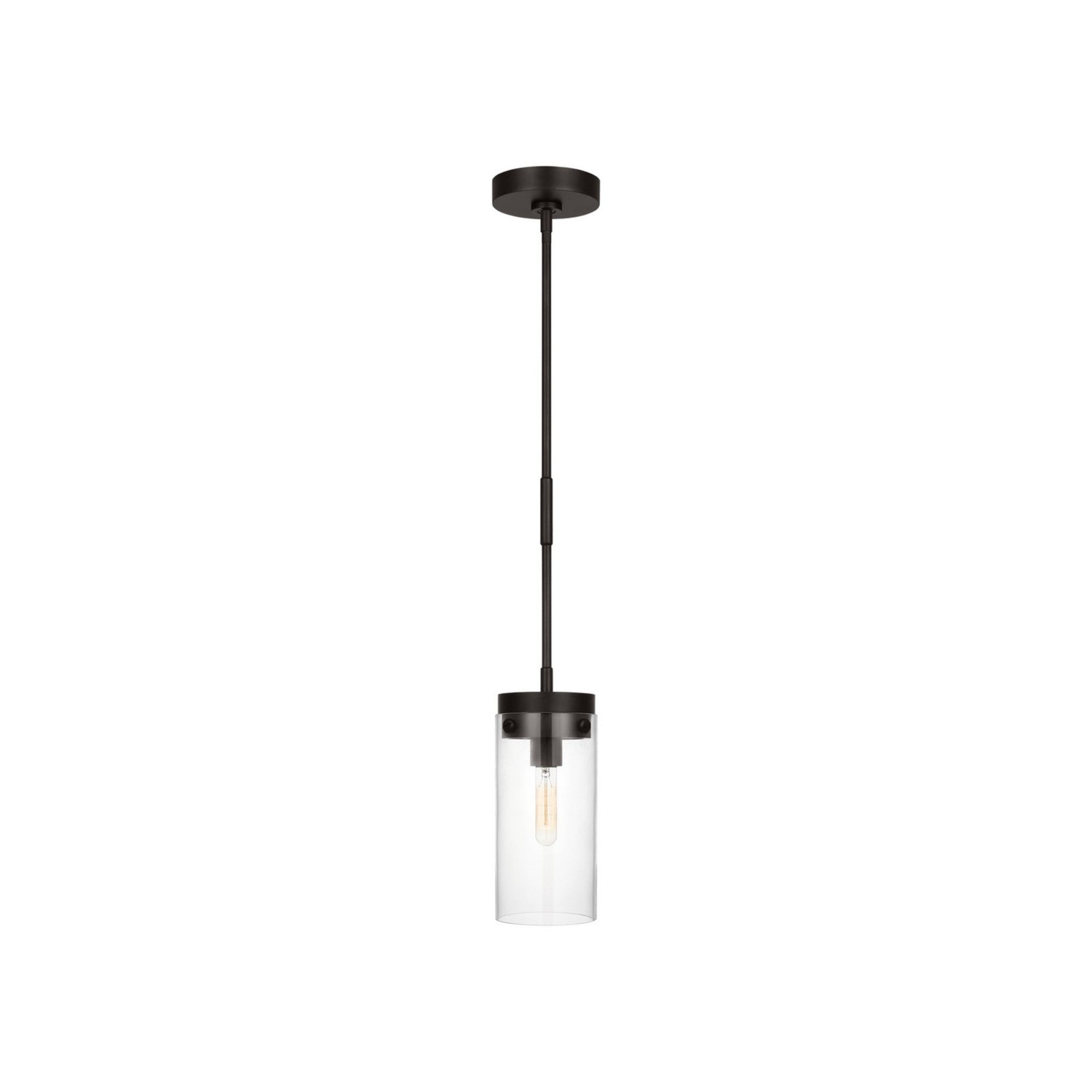 Garrett 6" Medium Cylinder Pendant, Aged Iron Finish - Bees Lighting