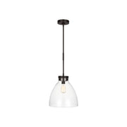 Garrett 14" Wide Pendant, Aged Iron Finish - Bees Lighting