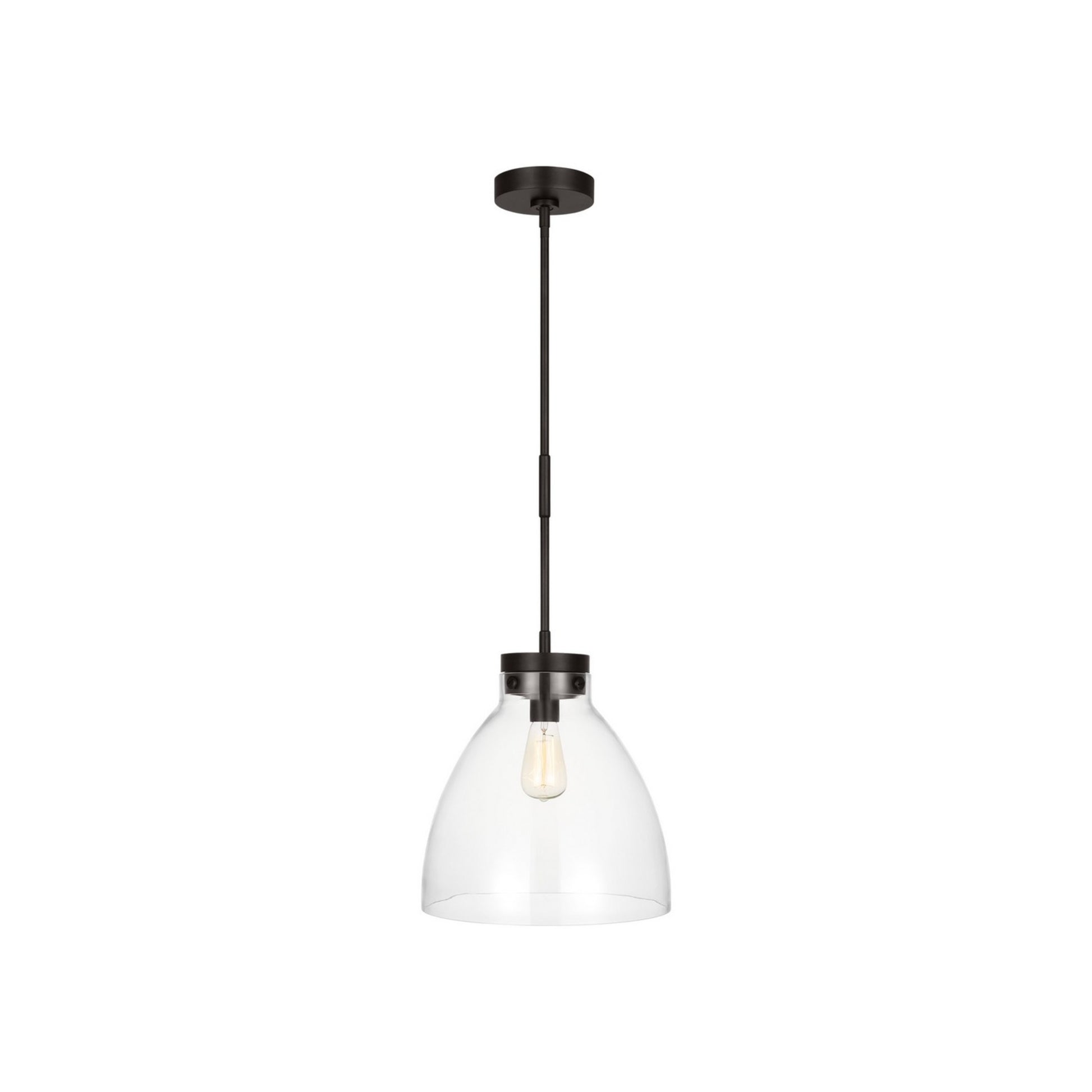 Garrett 14" Wide Pendant, Aged Iron Finish - Bees Lighting