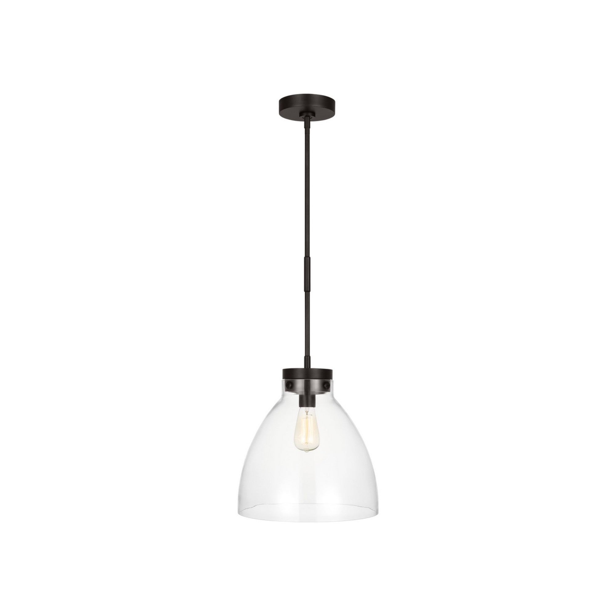 Garrett 14" Wide Pendant, Aged Iron Finish - Bees Lighting
