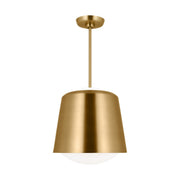 Draper 13" Small Pendant, Burnished Brass Finish - Bees Lighting