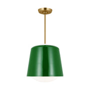 Draper 12" Small Pendant, Green Finish - Bees Lighting