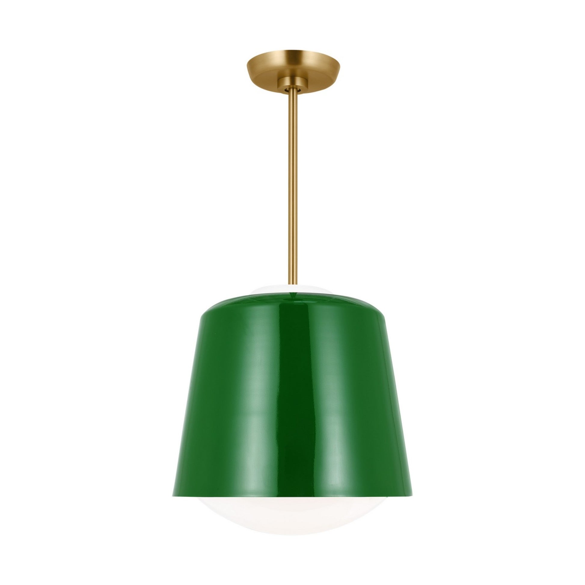 Draper 12" Small Pendant, Green Finish - Bees Lighting