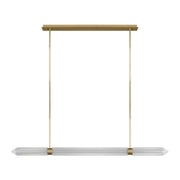 Langston 61" LED X-Large Linear Chandelier, 120V, Plated Brass Finish - Bees Lighting