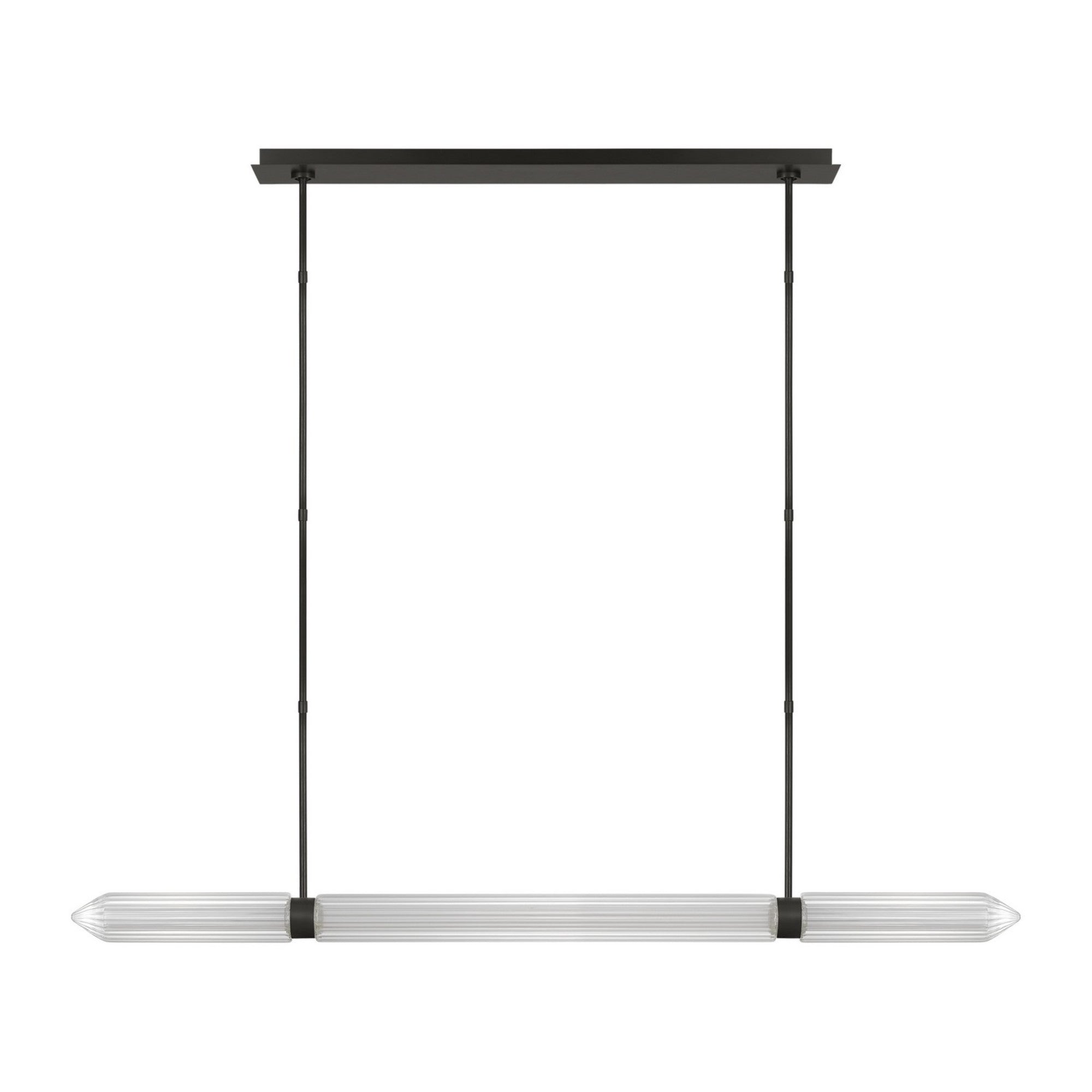 Langston 61" LED X-Large Linear Chandelier, 120V, Plated Dark Bronze Finish - Bees Lighting