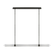Langston 61" LED X-Large Linear Chandelier, 277V, Plated Dark Bronze Finish - Bees Lighting