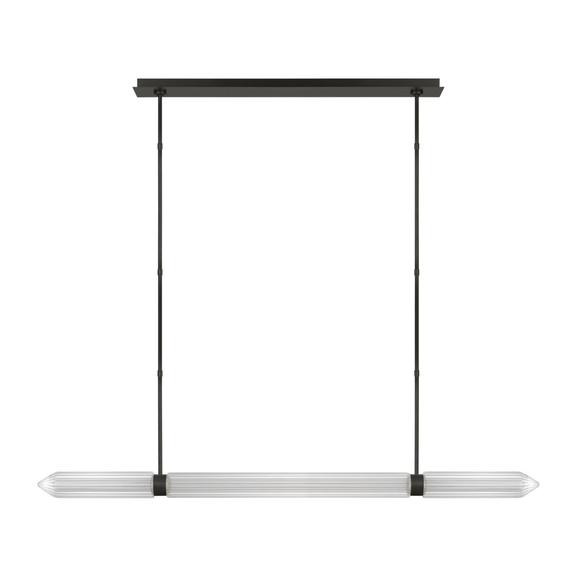 Langston 61" LED X-Large Linear Chandelier, 277V, Plated Dark Bronze Finish - Bees Lighting