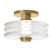 Laurel 8" LED Small Flush Mount, 120-277V, Natural Brass Finish - Bees Lighting