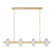 Laurel 47" LED Large Linear Pendant, 120-277V, Natural Brass Finish - Bees Lighting