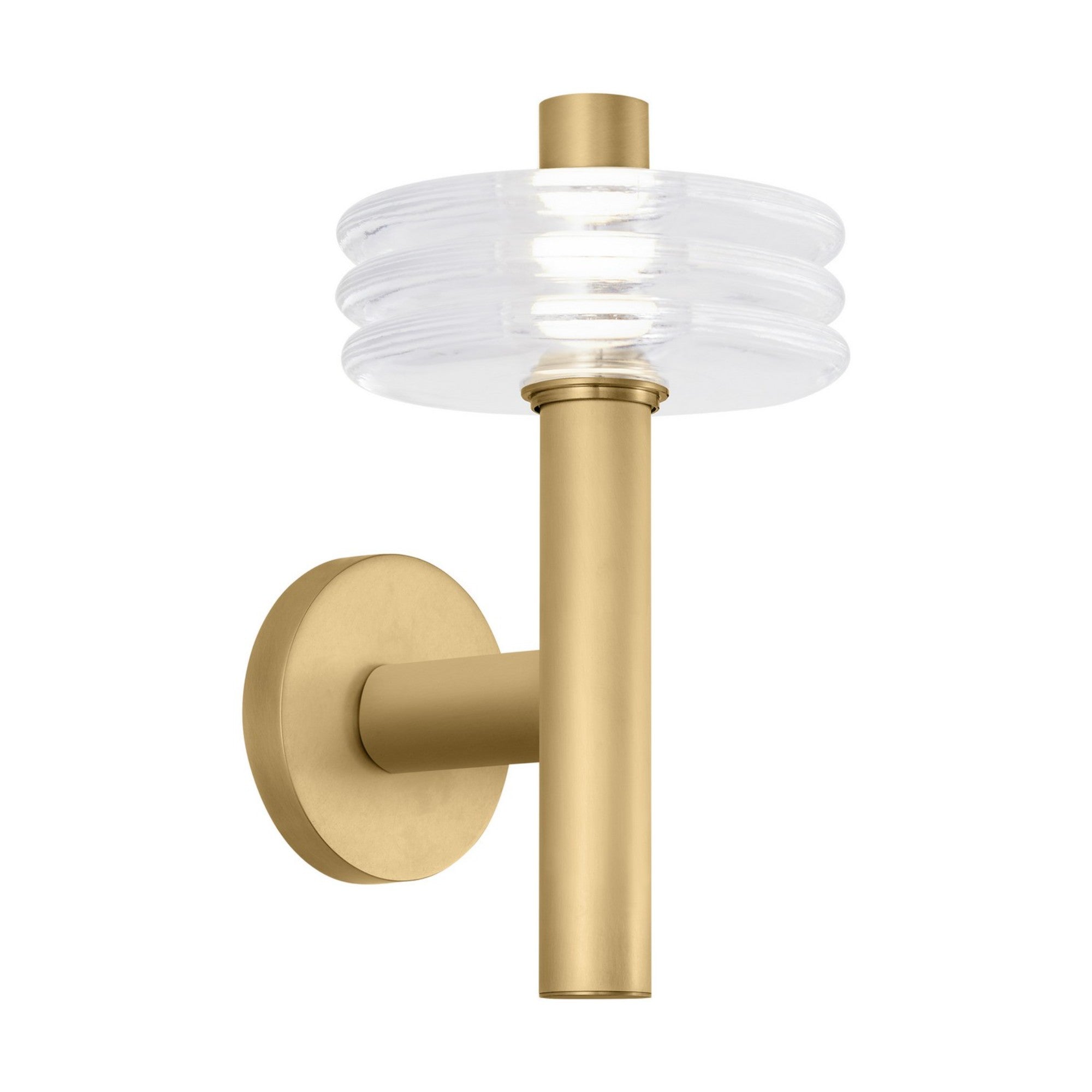 Laurel 14" LED Wall Sconce, 120-277V, Natural Brass Finish - Bees Lighting