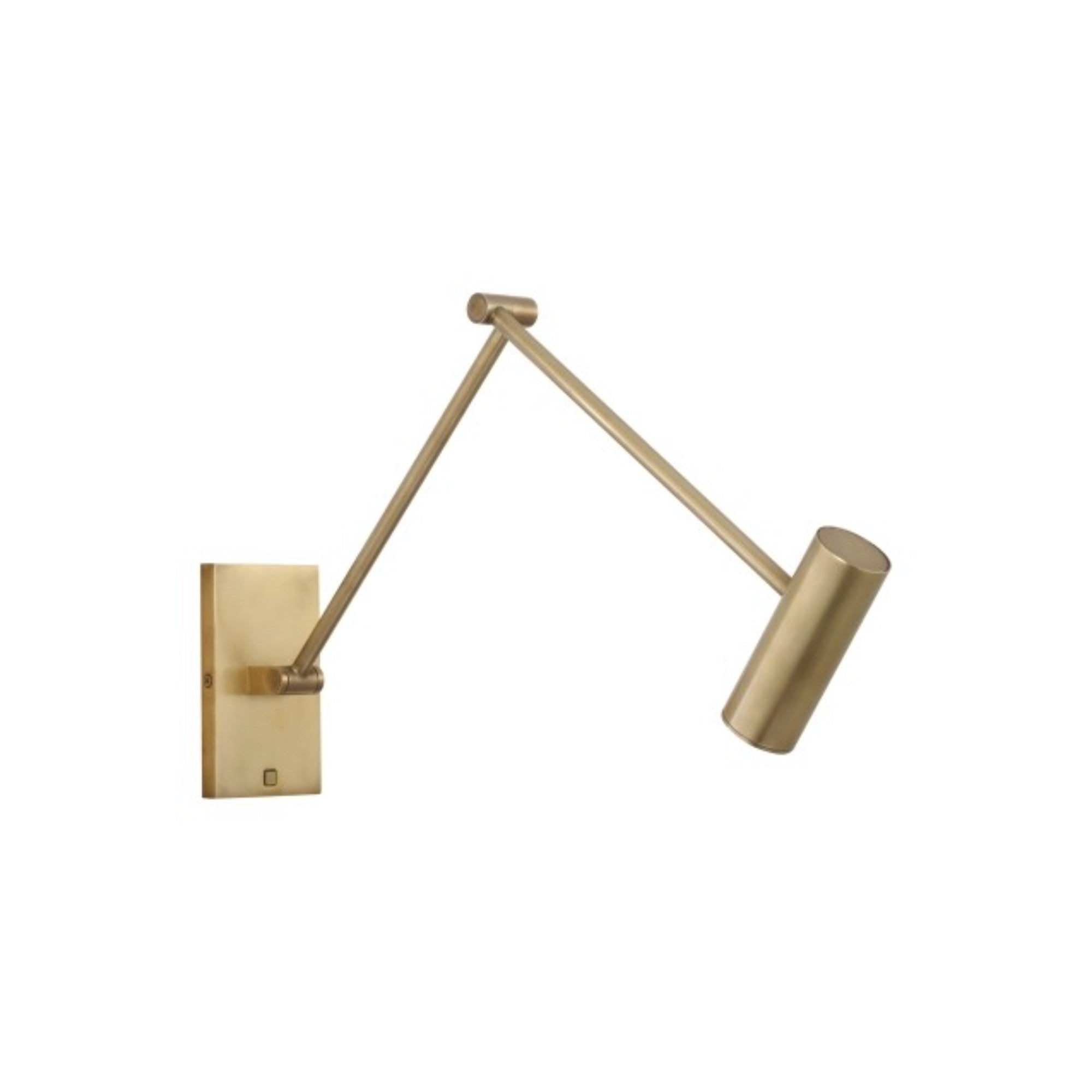 Ponte LED Medium Task Sconce, 120-277V, Natural Brass Finish - Bees Lighting