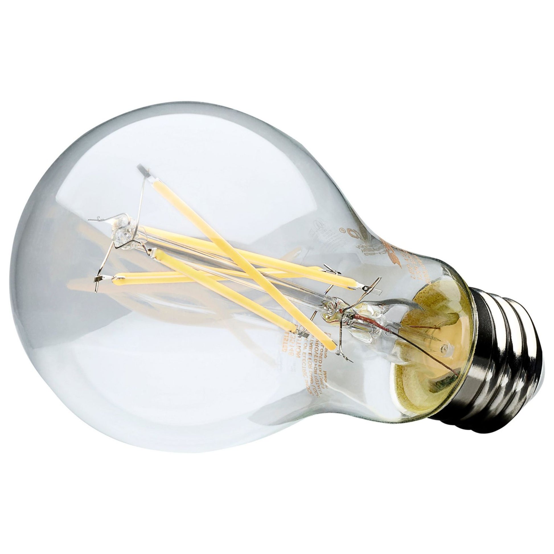 A19 LED Filament Bulb, 60W Equal, 8 Watts, 800 Lumens, 4000K, E26 Medium Base, Clear, Pack of 4 - Bees Lighting