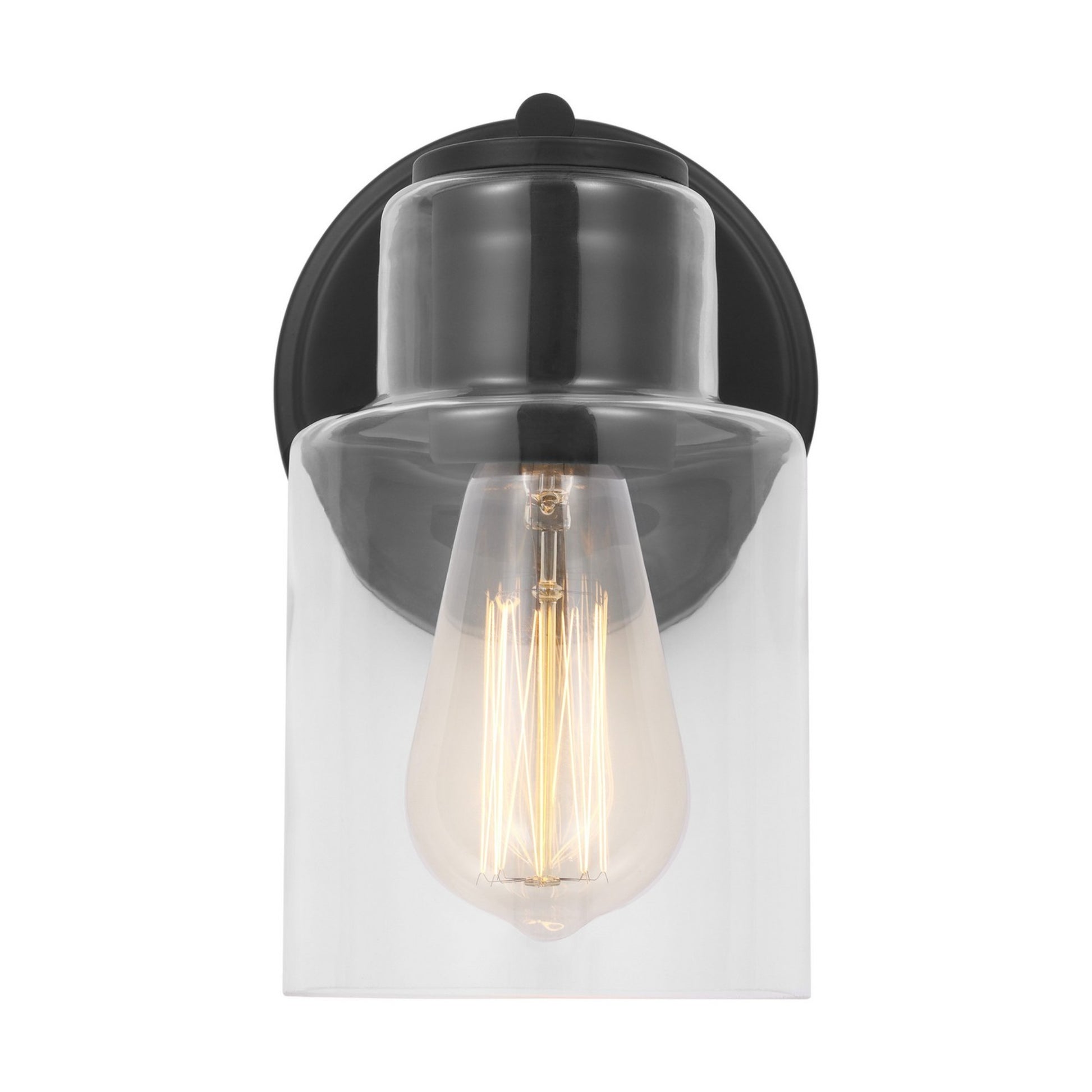 Sayward 8" Small Bath Sconce, Midnight Black Finish - Bees Lighting