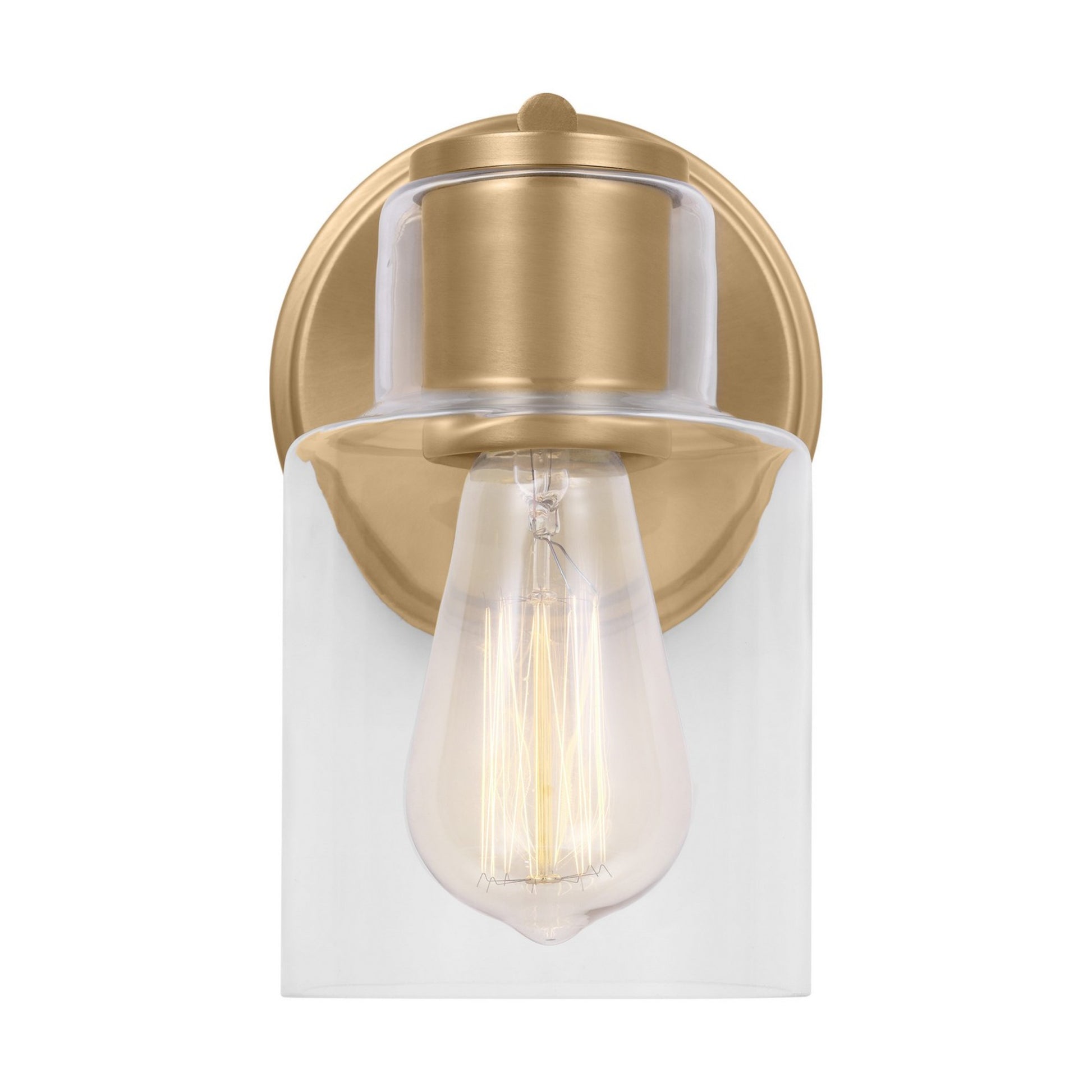 Sayward 8" Small Bath Sconce, Satin Brass Finish - Bees Lighting
