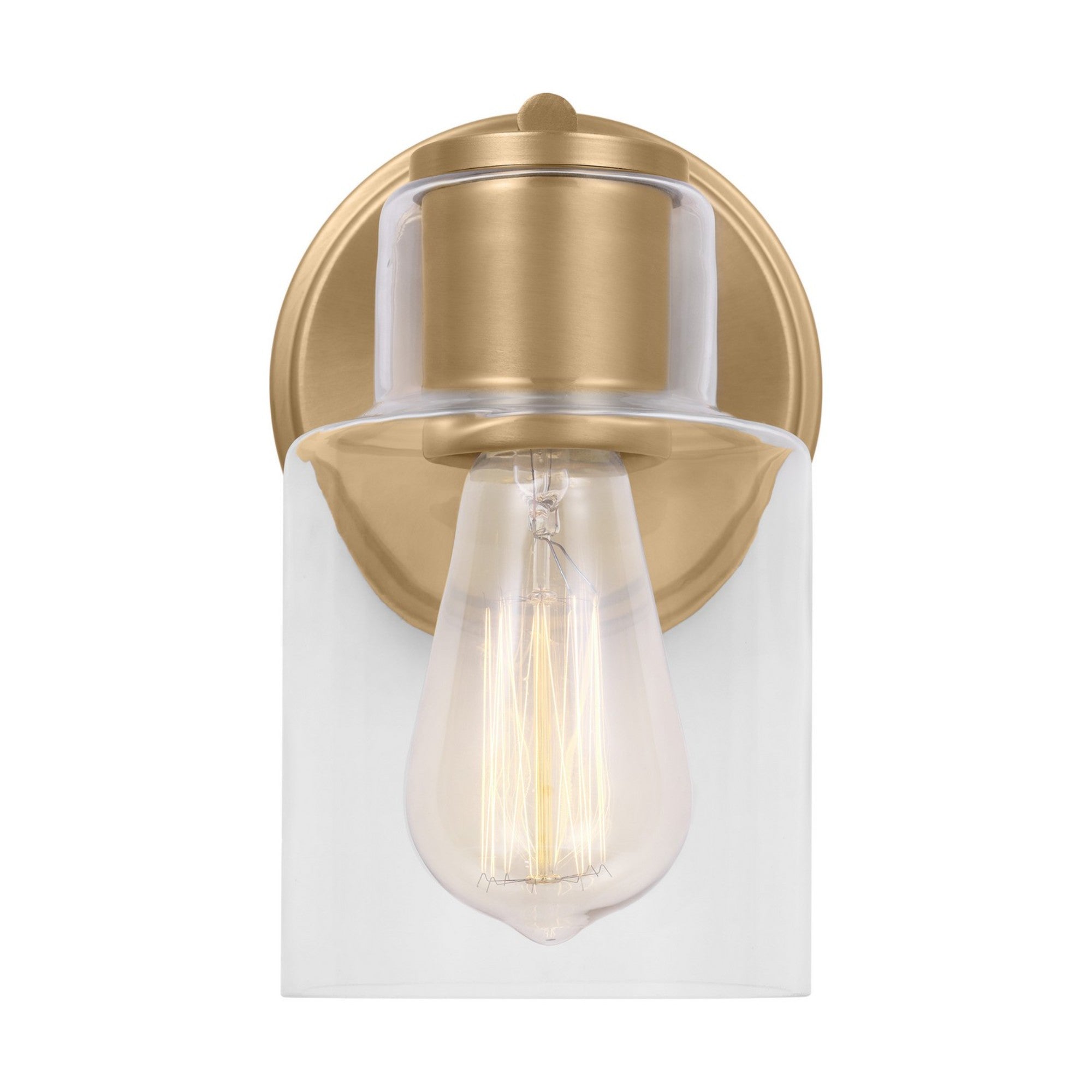 Sayward 8" Small Bath Sconce, Satin Brass Finish - Bees Lighting