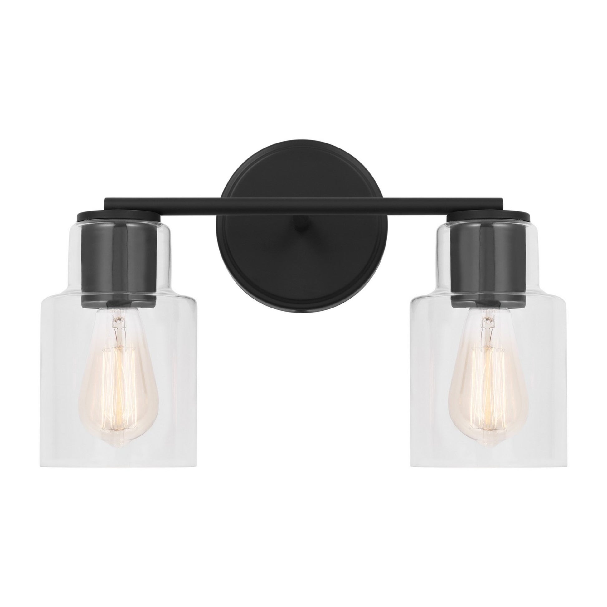 Sayward 14" 2-Light Bathroom Vanity, Midnight Black Finish - Bees Lighting