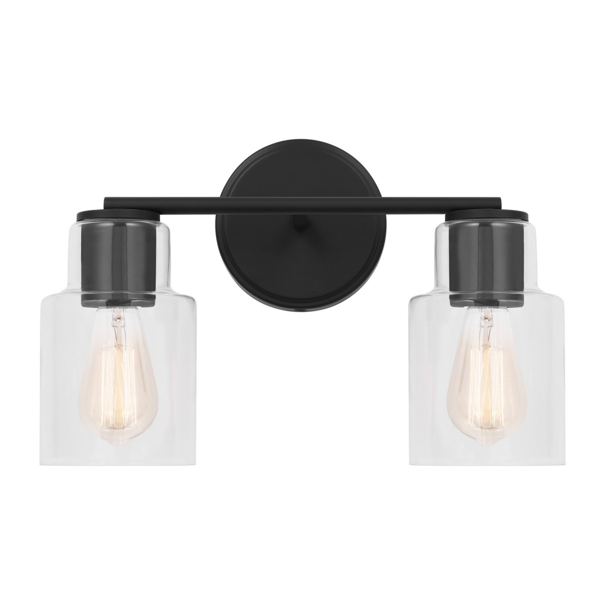 Sayward 14" 2-Light Bathroom Vanity, Midnight Black Finish - Bees Lighting