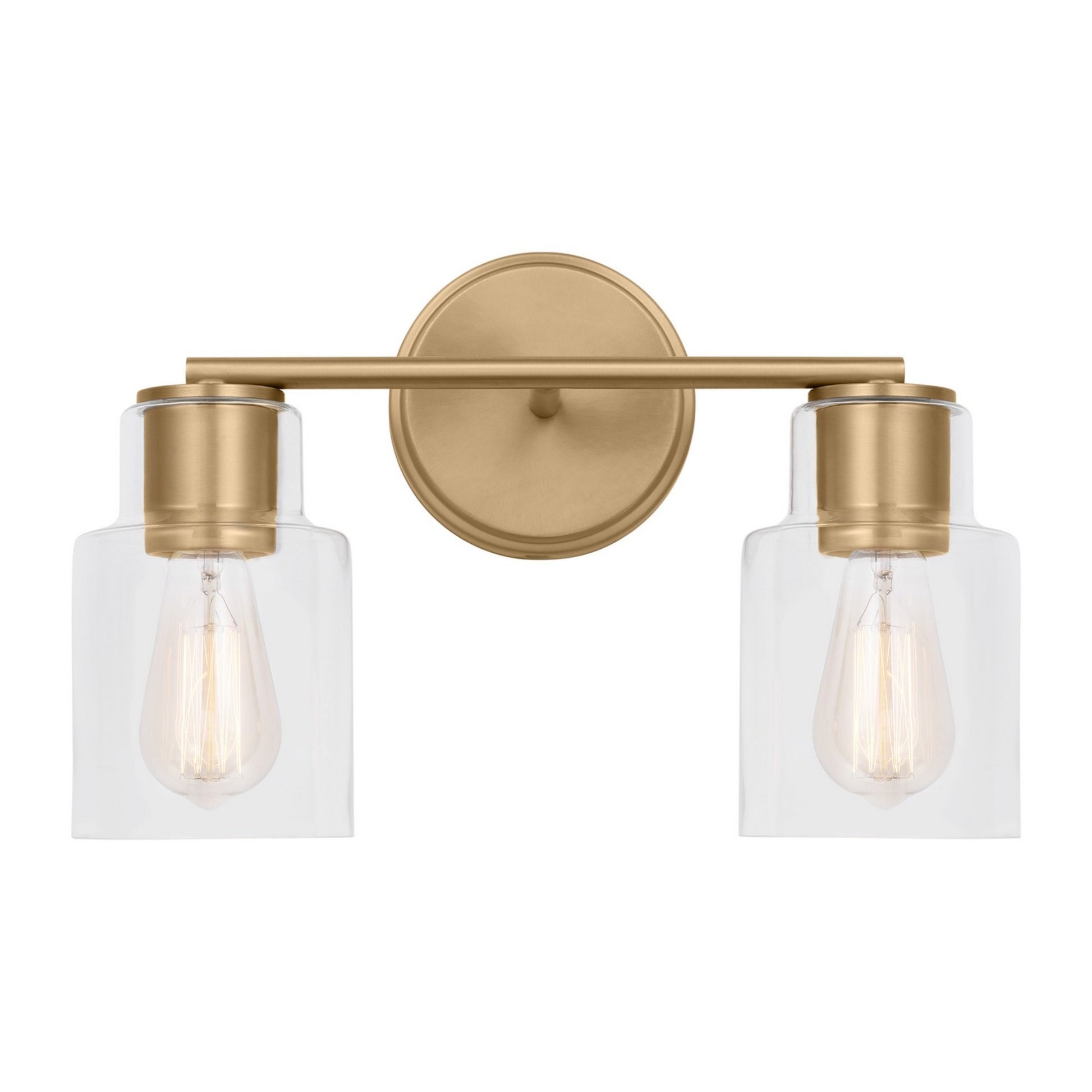 Sayward 14" 2-Light Bathroom Vanity, Satin Brass Finish - Bees Lighting