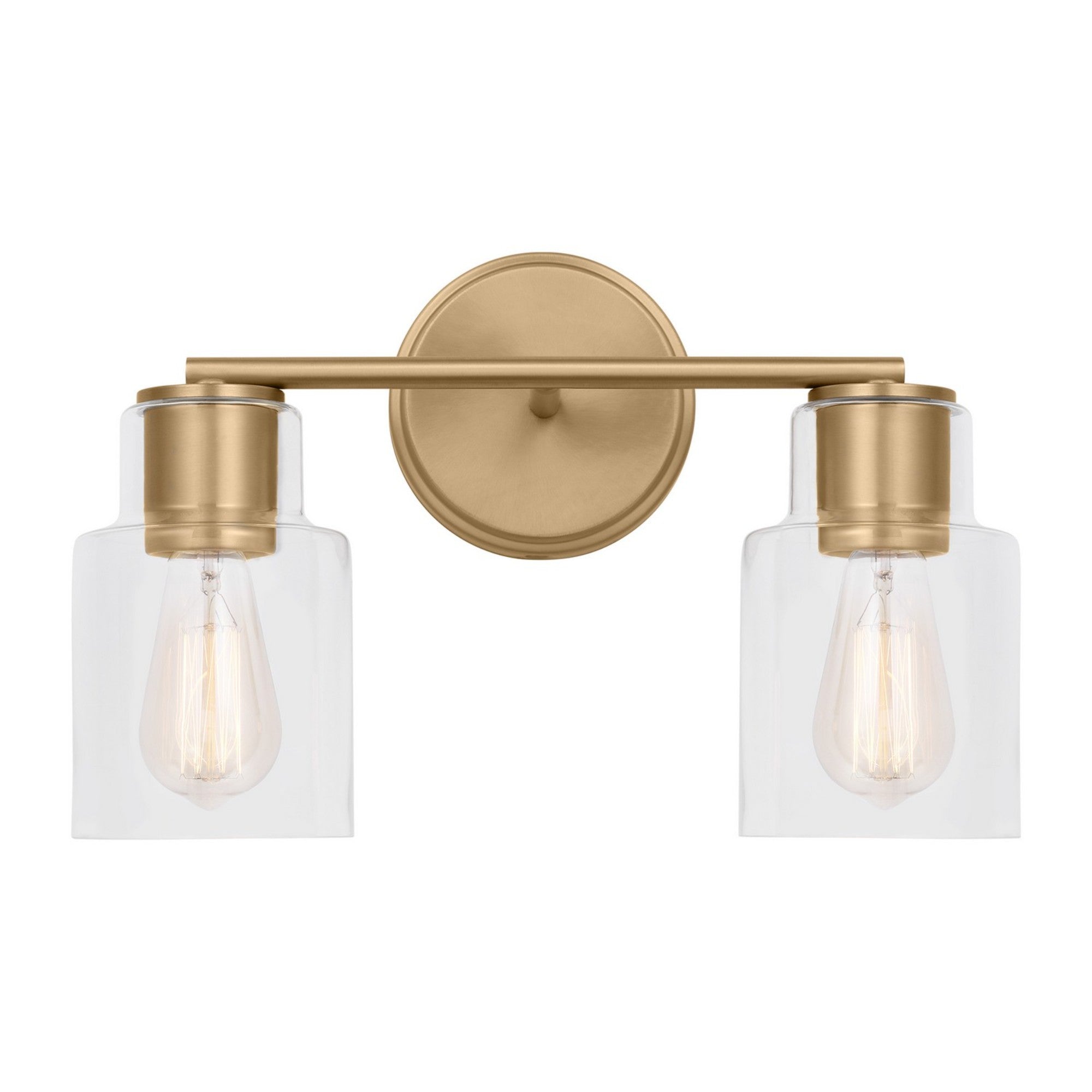 Sayward 14" 2-Light Bathroom Vanity, Satin Brass Finish - Bees Lighting